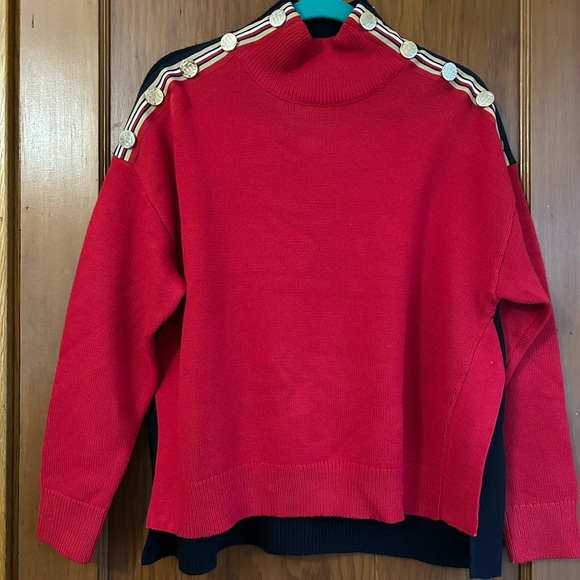 Tommy Hilfiger Red Sweater with Button Detail - Picture 1 of 3